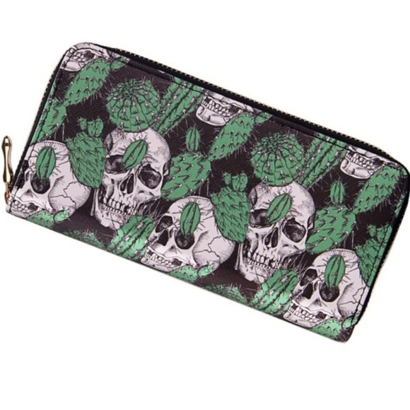 Badiya Handbags - Cactus & Skull zip wallet 💀🌵